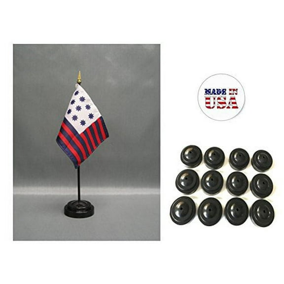 Box of 12 Guilford Courthouse Flag 4"x6" Miniature Desk & Table Flags Includes 12 Flag Stands & 12 Battle of Guilford Courthouse Small Mini Stick Flags