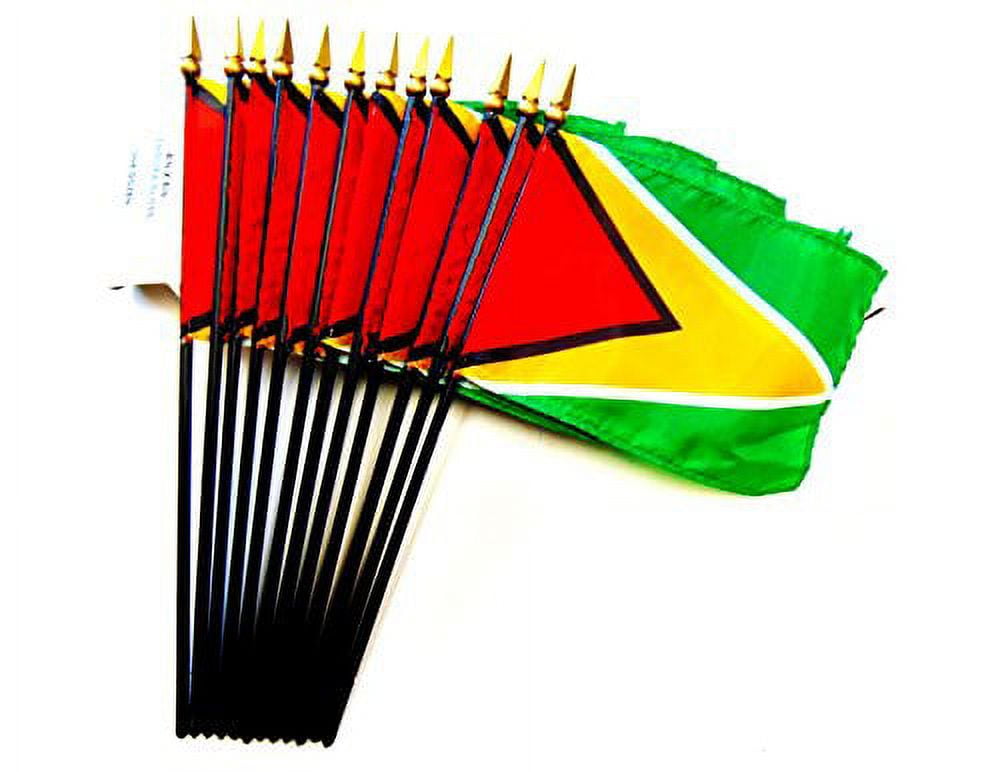 Box of 12 Guyana 4"x6" Miniature Desk & Table Flags; 12 American Made
