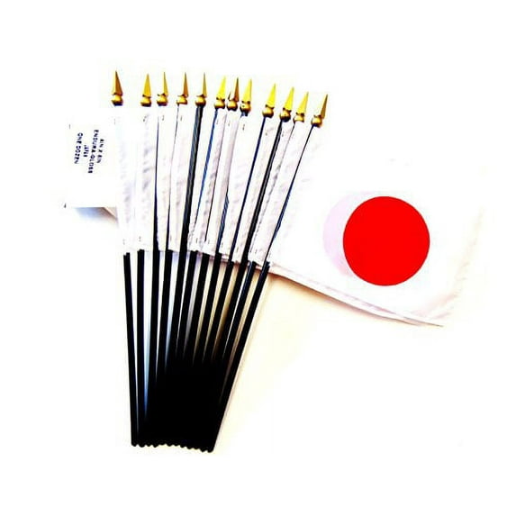 Box of 12 Mini Japan Desk & Table Flags (4"x6") - High-Quality American-Made Japanese Flags