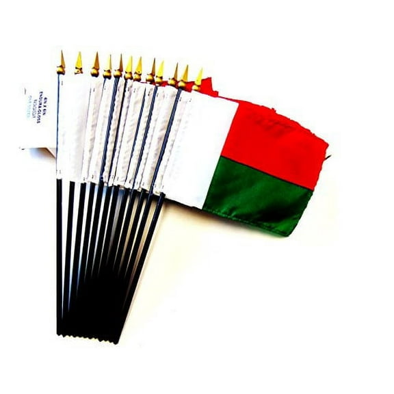 Box of 12 Mini Madagascar Desk & Table Flags (4"x6") - High-Quality American-Made Madagasikara Flags