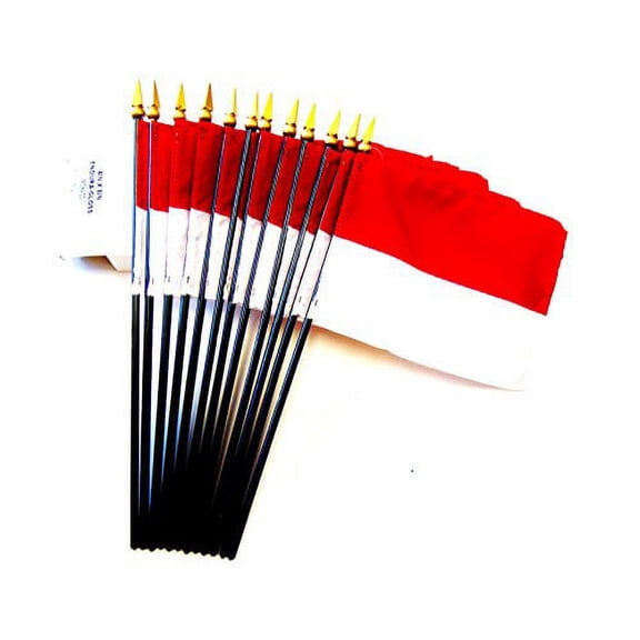 Box of 12 Mini Monaco Desk & Table Flags (4"x6") - High-Quality American-Made Monacoian Flags