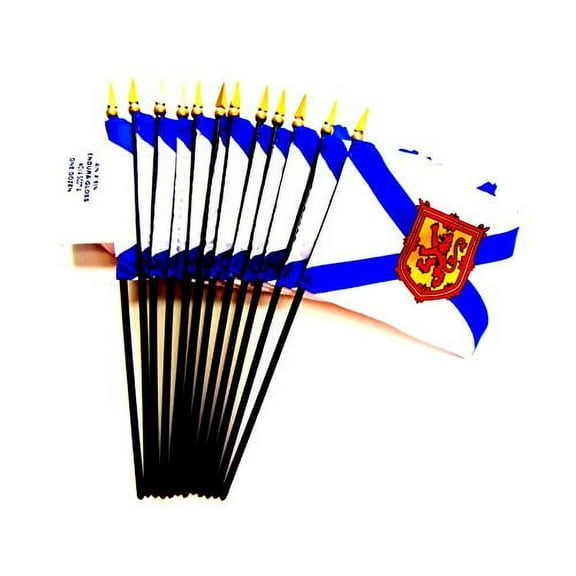 Box of 12 Nova Scotia 4"x6" Miniature Desk & Table Flags; 12 American Made Small Mini Nova Scotia Canadian Province Flags in a Custom Made Cardboard Box Specifically Made for These Flags