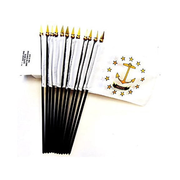 Box of 12 Pennsylvania 4"x6" Miniature Desk & Table Flags; 12 American Made Small Mini Pennsylvania State Flags in a Custom Made Cardboard Box Specifically Made for These Flags