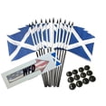 thumbnail image 1 of Box of 12 Scotland Cross 4"x6" Polyester Miniature Desk & Little Table Flags, 4x6 Scottish Cross Small Mini Hand Waving Stick Flags with 12 Flag Bases (Stands), 1 of 3