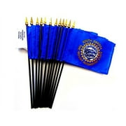 Box of 12 South Dakota 4"x6" Miniature Desk & Table Flags; 12 American Made Small Mini South Dakota State Flags in a Custom Made Cardboard Box Specifically Made for These Flags