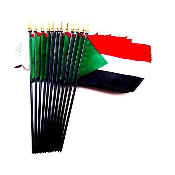 Box of 12 Mini Sudan Desk & Table Flags (4"x6") - High-Quality American-Made Sudanese Flags