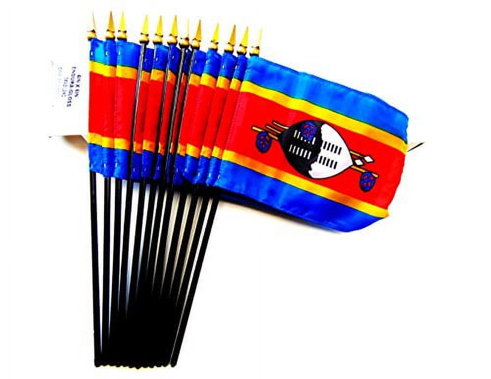 Ade Flags Box of 12 Mini Swaziland Desk & Table Flags (4
