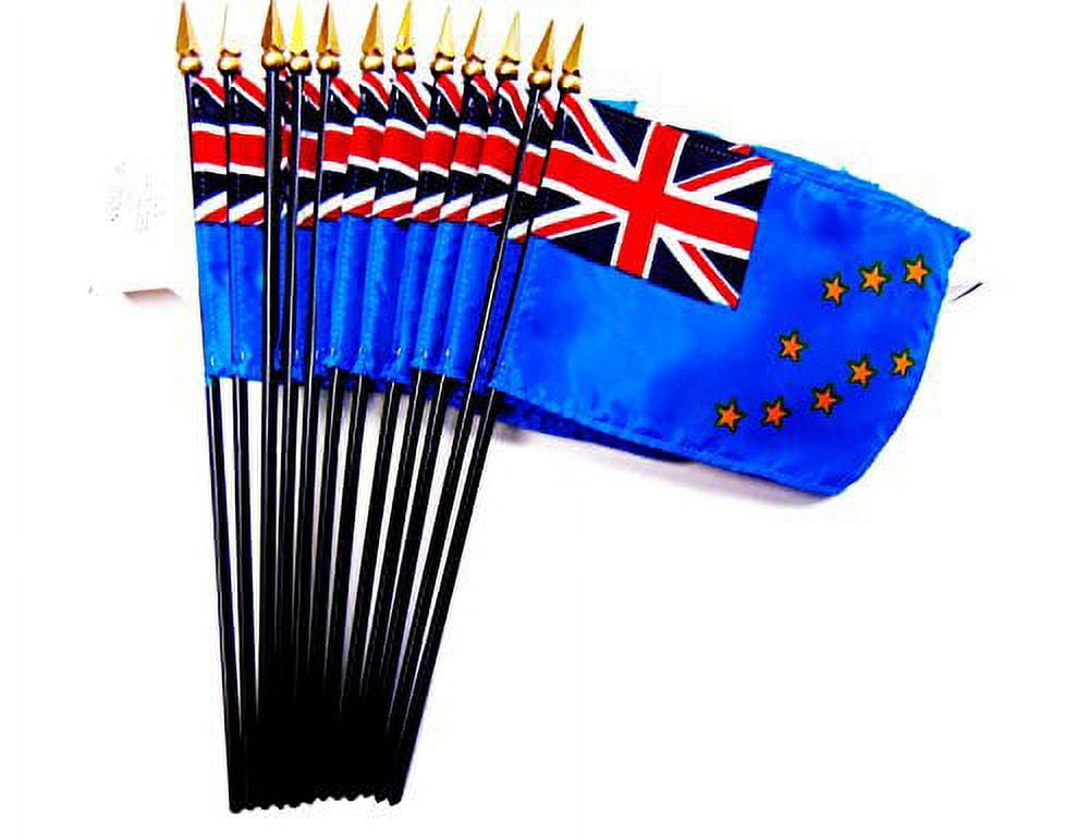 Box of 12 Mini Tuvalu Desk & Table Flags (4