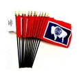 thumbnail image 1 of Box of 12 Wyoming 4"x6" Miniature Desk & Table Flags; 12 American Made Small Mini Wyoming State Flags in a Custom Made Cardboard Box Specifically Made for These Flags, 1 of 1