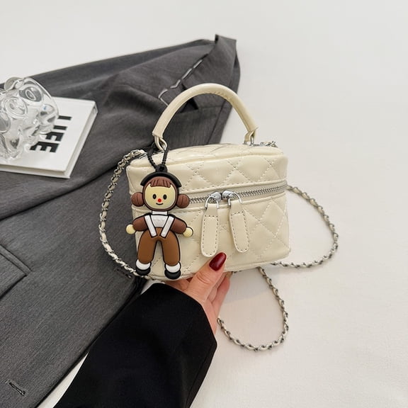 Box 2025 Fashion Trend Women's New Style Small Fragrant Spring Single Shoulder Diamond Grid Carrying Crossbody Bag Hand