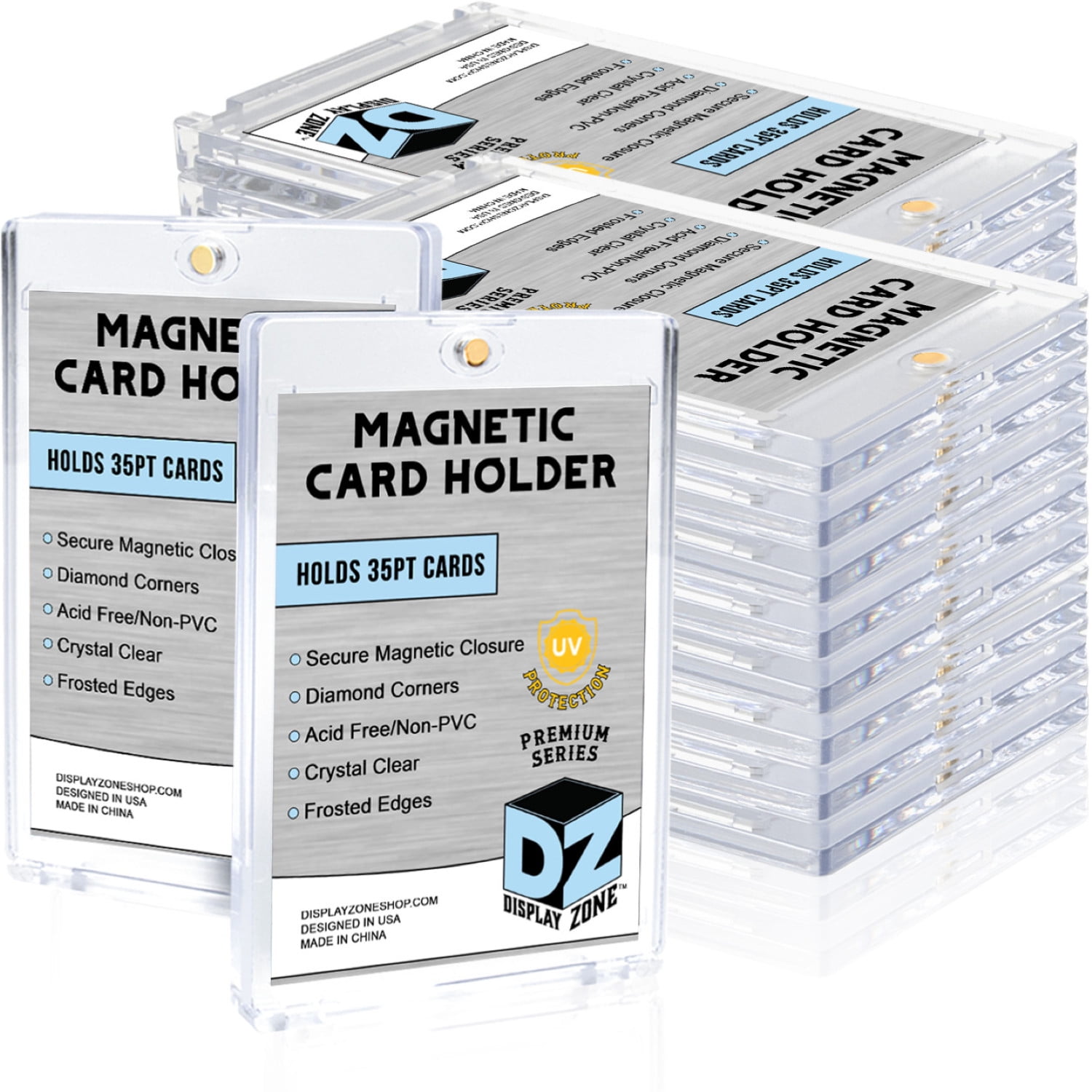 15 Portacarte Magnetici Trasparenti 35pt | Custodie Proteggi Carte Yugioh Magic MTG