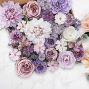 A Box of Artificial Flowers Gift Box Artificial Flowers Combo Flowers Mix Flowers Roses with Stems for Diy Wedding Bridal Bouquets Arrangement Table Centerpieces