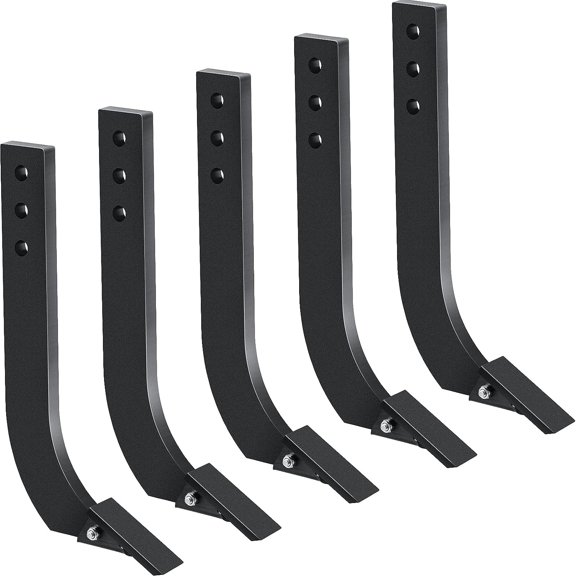 Box Blade Shank, 16'' Ripp er Shank, 3 Holes Box Scraper Shank, Scarifier Shank with Removable Tapered Teeth and Pins, Adjustable Shanks Assembly for Replacement, Digging, Plowing, 5 Pack