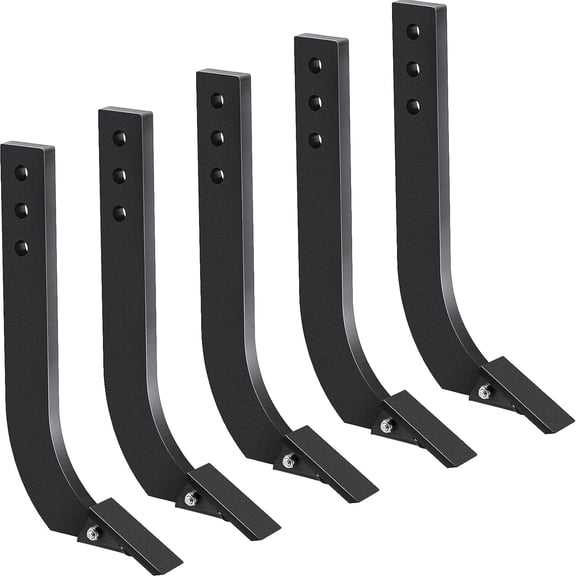 Box Blade Shank, 16'' Ripp er Shank, 3 Holes Box Scraper Shank, Scarifier Shank with Removable Tapered Teeth and Pins, Adjustable Shanks Assembly for Replacement, Digging, Plowing, 5 Pack