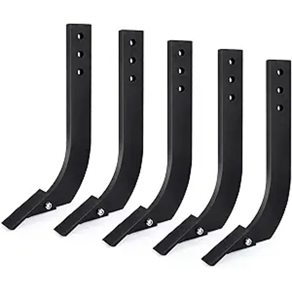 Box Blade Shank, 16'' Shank, 3 Holes Box Scraper Shank, Scarifier Shank with Removable Tapered Teeth and Pins, Adjustable Shanks Assembly for Replacement, Digging, Plowing, 5 Pack