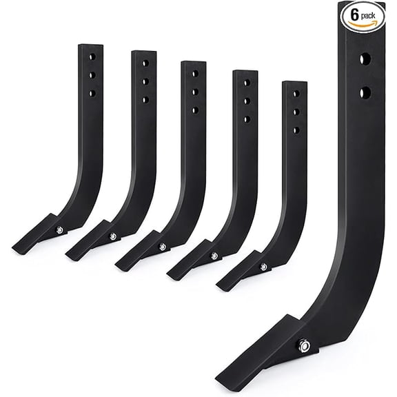 Box Blade Shank, 16'' Shank, 3 Holes Box Scraper Shank, Scarifier Shank with Removable Tapered Teeth and Pins, Adjustable Shanks Assembly for Replacement, Digging, Plowing, 6 Pack