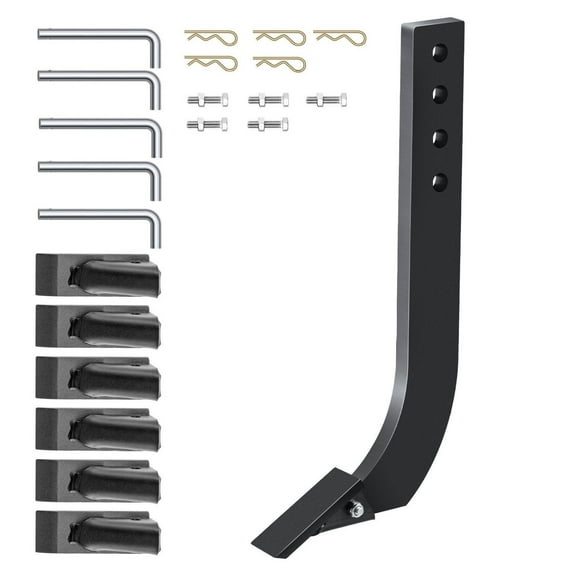 Box Blade Shank 18 Inch, 4 Hole Scarifier Shanks, Tractor Ripper Shanks with Teeth & Pins, Adjustable Replacement Shanks for Landscaping, Grading, Plowing - 5 Pack