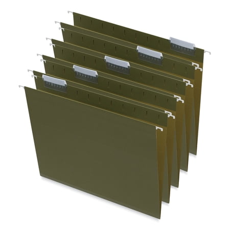 Universal UNV14141 1/5-Cut Tab Box Bottom Hanging File Folders - Letter Size, Standard Green (25/Box)