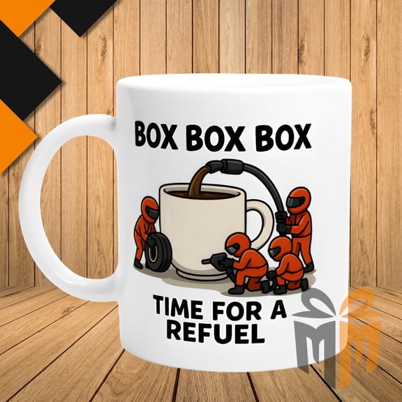 Box Box Box Racing Quote Mug, Motorsport Fan Humor Coffee Mug, Funny Meme Gift Idea