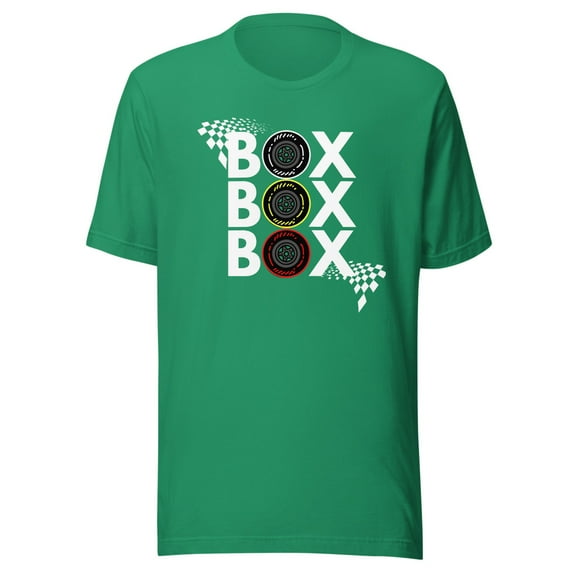 Box Box Box Shirt Formula Shirt, Unisex, Formula Racing Car Shirt, Radio Call To Pit Box Shirt, Car Race Shirt, Pit Stop Shirt, Open Wheel (Kelly, M)