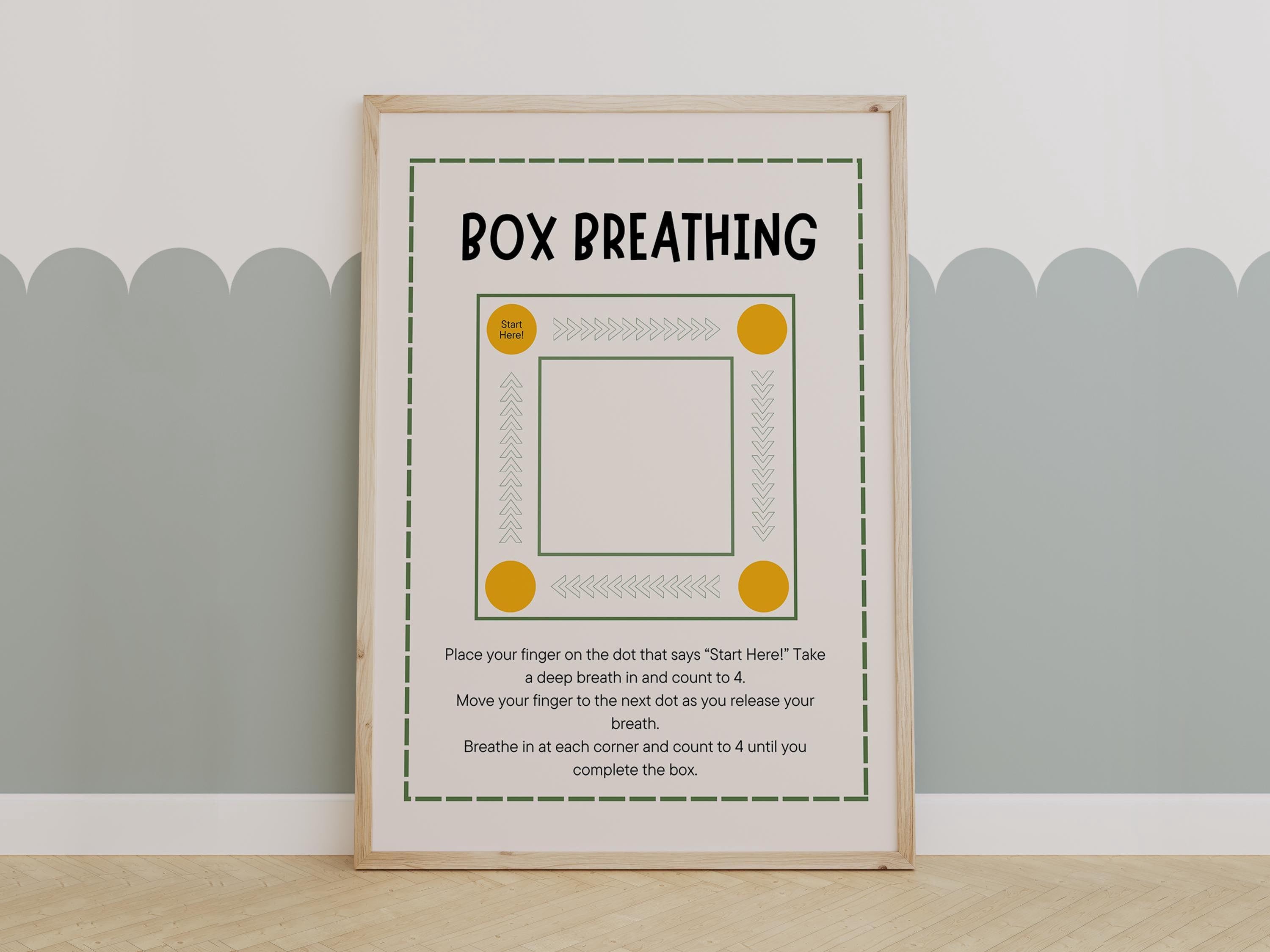 Box Breathing Mindfulness For Poster , Poster Print Only - Walmart.com