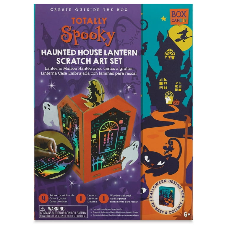 Box CanDIY Totally Spooky Lantern Scratch Art Set - Haunted House