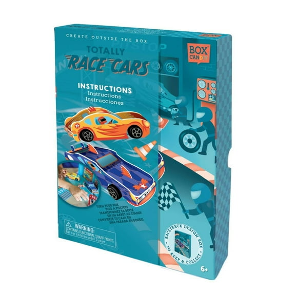 BOX CANDIY Totally Race Cars Build and Go! Pull-Back Car Racing Kit in Keepsake Box