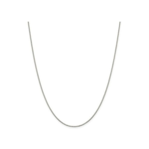 Gem & Harmony Box Chain Necklace in Sterling Silver 18 inches (1.10mm) for Women