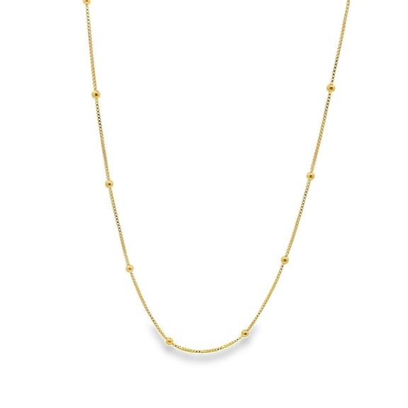 Box Chain With Gold Ball (F113)