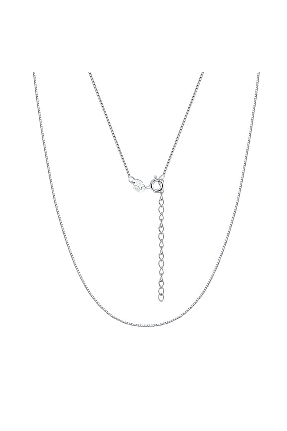 Box Chain for Men or Necklace for Women by Ginger Lyne 925 Sterling Silver 18-20 Inch Adjustable 1mm Width