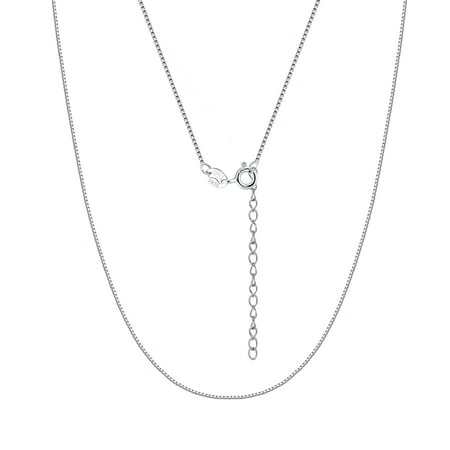 Box Chain for Women by Ginger Lyne 22-24" Adjustable Sterling Silver Necklace for Men | 1mm Width
