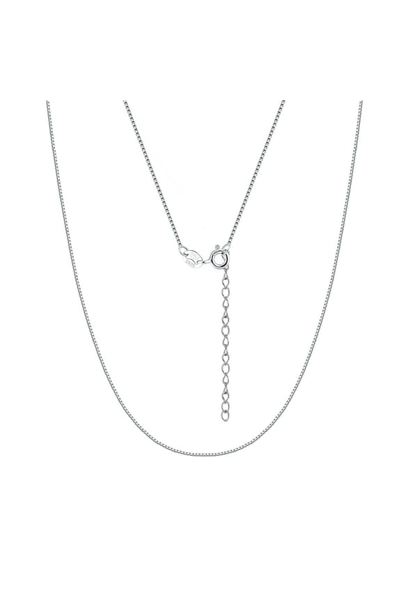 Box Chain for Women by Ginger Lyne 22-24" Adjustable Sterling Silver Necklace for Men | 1mm Width