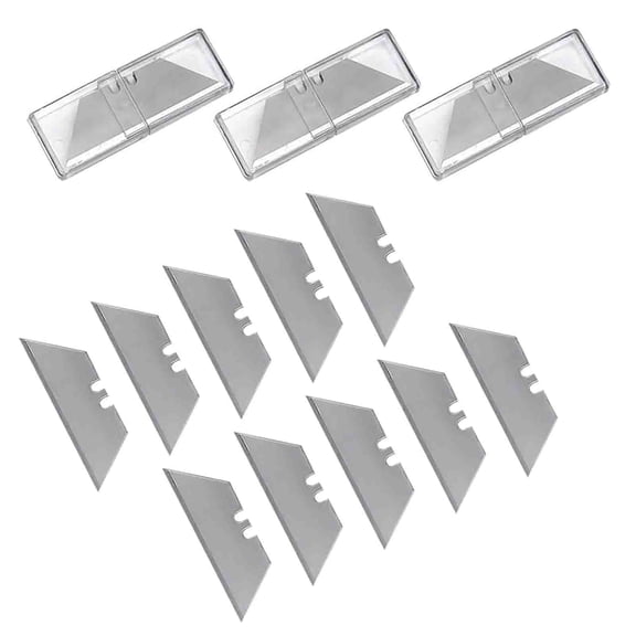 Box Cutter Blades 30 Pack Utility Knife Blades SK5 Steel Heavy Duty Replacement for with Storage Box for Roofing Cardboard Carpet Various Materials
