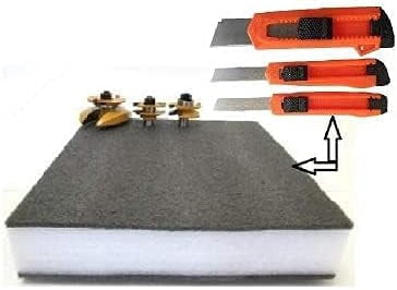 Box Cutter/Utility Knife (3 PACK) with Kaizen Shaping Foam 2' x 2' - Retractable