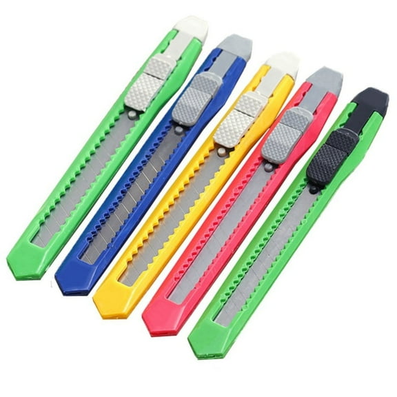 Box Cutters Bulk,10 Pack Utility Box Cutter,Box Cutter with Retractable Snap Off Lock,Perfect for Home,Office Use,Box Knife for Cardboard, Cartons, Disposable Box,Random Colours