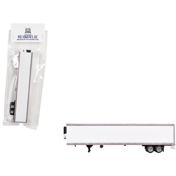Box Dry Goods Trailer White 1/87 (HO) Scale Plastic Model by HO Logistics