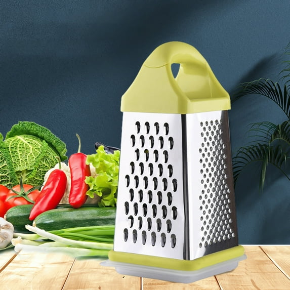 Box Grater, Kitchen Shredder, Stainless Steel 4-in-1 Multi-Function Grater for Cheese Vegetables Ginger, Dishwasher Safe, 1 Count