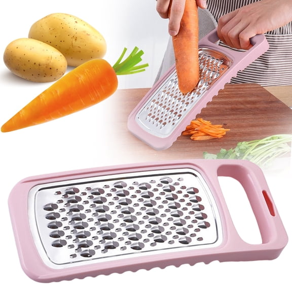 Box Grater for Kitchen,Stainless Steel Hand Grater with Comfort Grip for Cheese,Vegetables,Potato,Ideal Multi-Purpose Kitchen Utensil,1PC,Pink