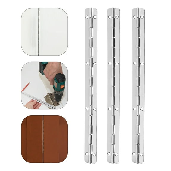 FRCOLOR 3pcs Continuous Hinges Heavy Duty Stainless Steel for Furniture Assembly DIY Enthusiasts
