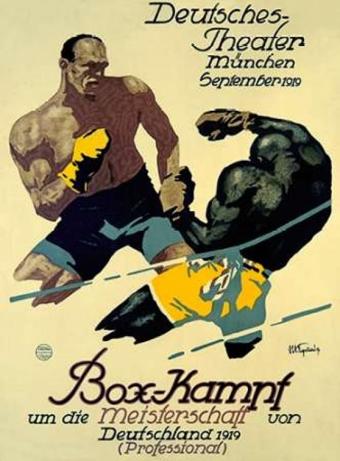 Box-Kampf Canvas Art - Julius Ussy Engelhard (18 x 24)