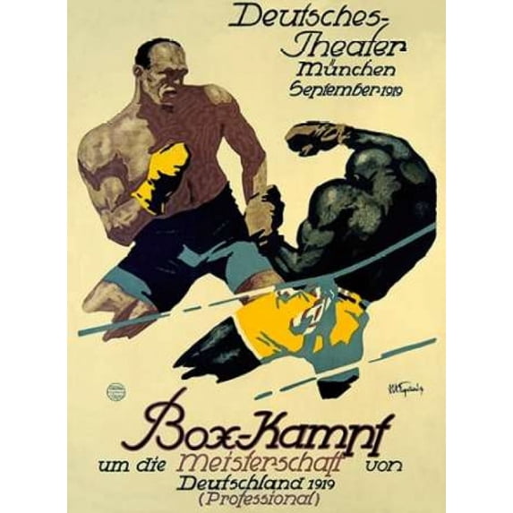 Box-Kampf Canvas Art - Julius Ussy Engelhard (18 x 24) - Walmart.com