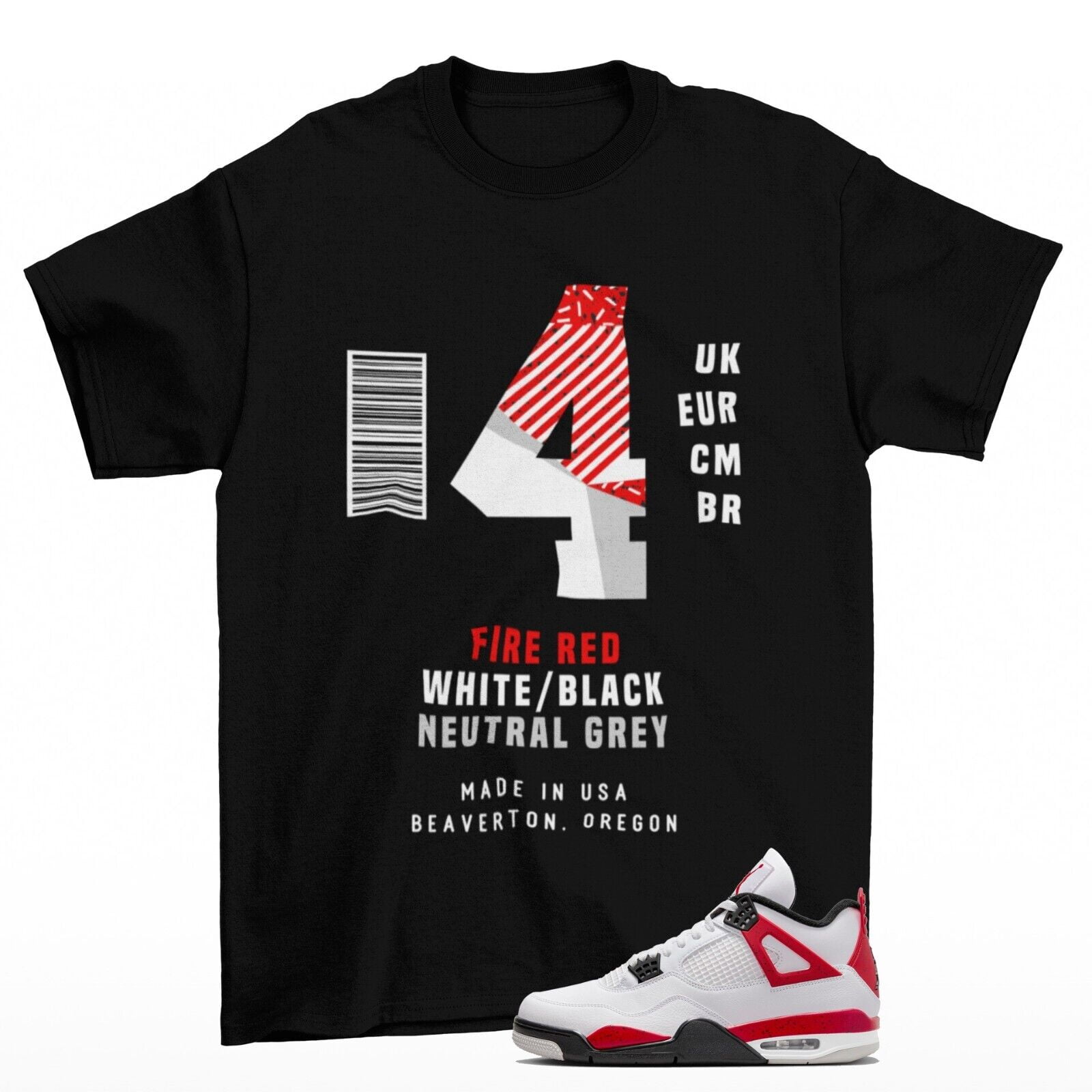 Box Label Red Cement Shirt to Match Jordan 4 Retro Red Cement DH6927 161 Walmart