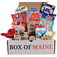 thumbnail image 1 of Box of Maine Gifts - 10-item Gift Pack - Whoopie Pie, Fluff, Moxie Soda, Maine Maple Syrup, Wild Blueberry Honey, Humpty Dumpty BBQ Chips, Needhams Chocolate and Maine Blueberries, 1 of 10