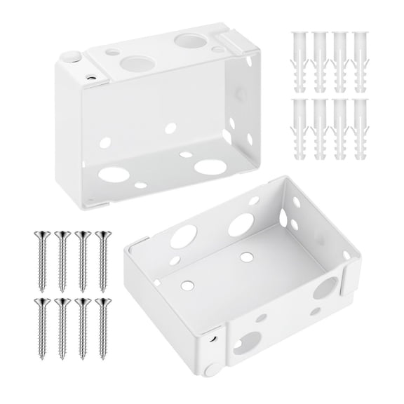 Box Mounting Brackets 2 Pcs - Window Blinds Brackets for 1.5 x 2.25 inch Headrails - Iron Blinds Installation Hardware - White