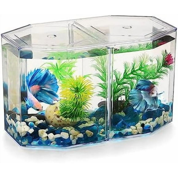 Box Octagonal Fish Tank Betta Fish Bowl Small Containers Shrimp Tank Baby Cart Covers Turtle Tank Betta Fish Tank Fish Breeding Tank Betta Tank Acrylic Self-Cleaning