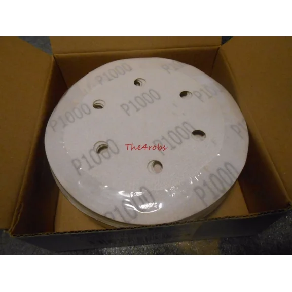 Box Of 50 Pieces Keen Abrasives 6" 1000 Grit Hook & Loop Sanding Discs 6 Hole