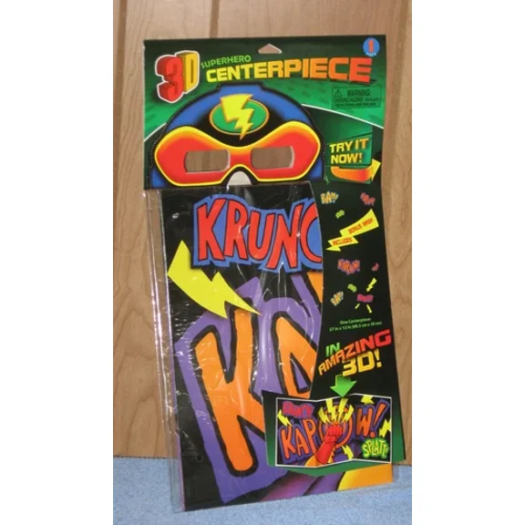 Box Of (6) Creative Converting 3D Super Hero Centerpiece 12"X27"