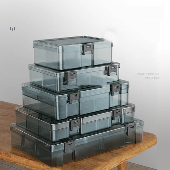 Box Organizer Storage, Small Plastic Storage Bins, 18 Grid, 9X5 In, Display Gray, Assorted Hardware, Diy Workbench, 1 Pc