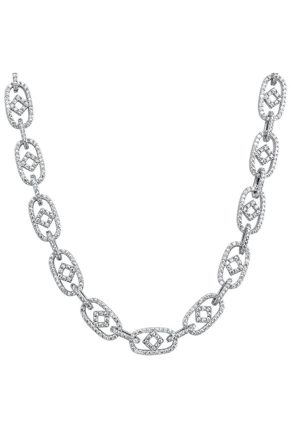 Box Oval Link CZ Hip Hop Iced Out Chain
