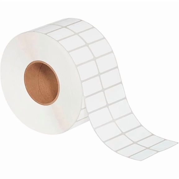Box Packaging B3203949 2-Up Thermal Transfer Labels, 1.5 x 0.5 in. - 3 in. Core - White - 4 Rolls per Case
